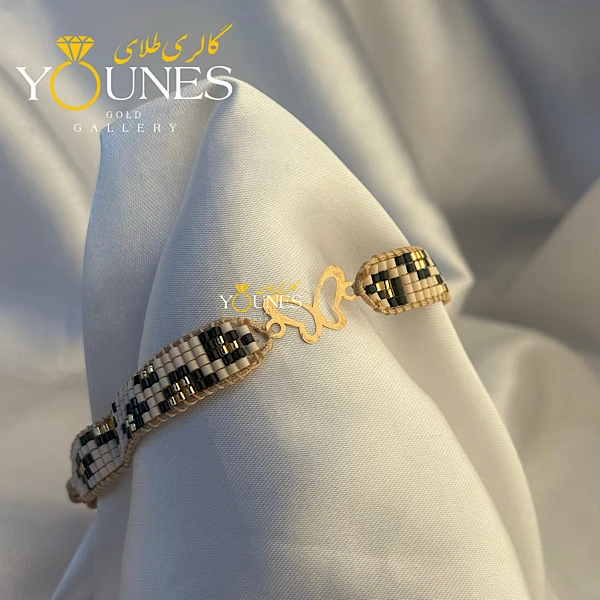 دستبند میوکی شاپرک لیزری طلا